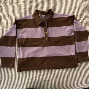 Maeve Brown and Lavender Striped Sweater